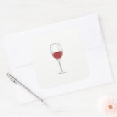 Glas Wein Quadratischer Aufkleber (Umschlag)