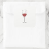 Glas Wein Quadratischer Aufkleber (Tasche)