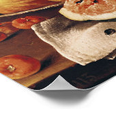 Glas Wein, Wassermelone und Brot Poster (Ecke)