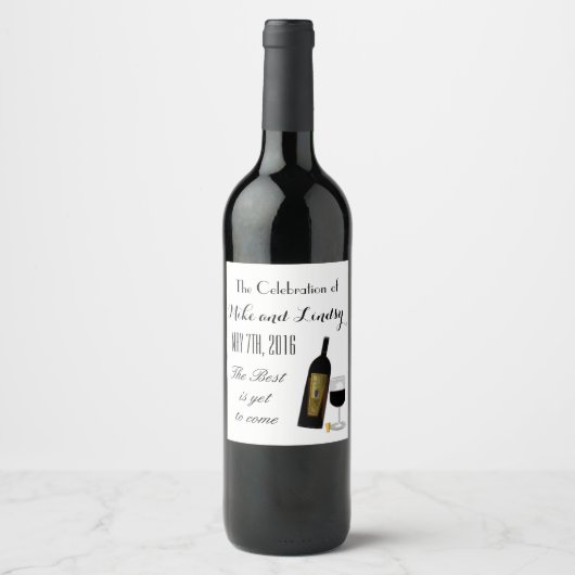 Glas Wein Weinetikett (Vorderseite)