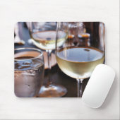 Glas weißer Wein Mousepad (Mit Mouse)