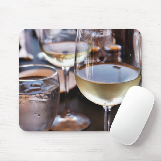 Glas weißer Wein Mousepad (Mit Mouse)