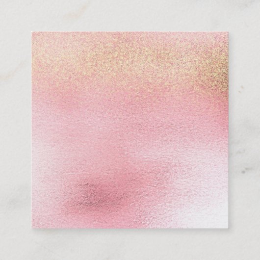 Glas Weißrosa Rose Gold Peach Ombre Square Vip Quadratische Visitenkarte (Rückseite)