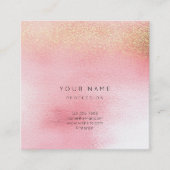 Glas Weißrosa Rose Gold Peach Ombre Square Vip Quadratische Visitenkarte (Vorderseite)
