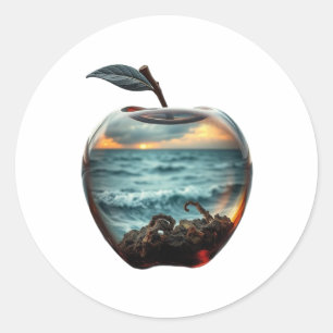 Glasappel Runder Aufkleber