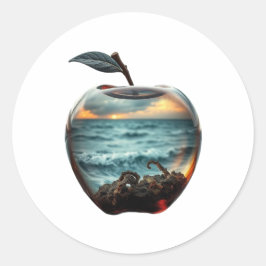 Glasappel Runder Aufkleber
