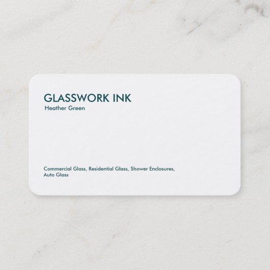 Glasarbeiten Visitenkarte (Rückseite)