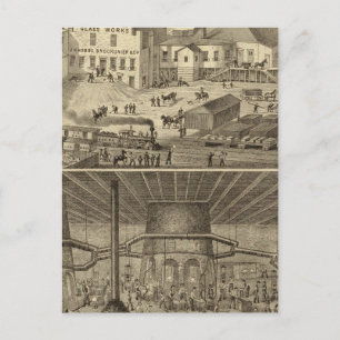 Glasarbeiten von JH Hobbs und Brockunier Postkarte