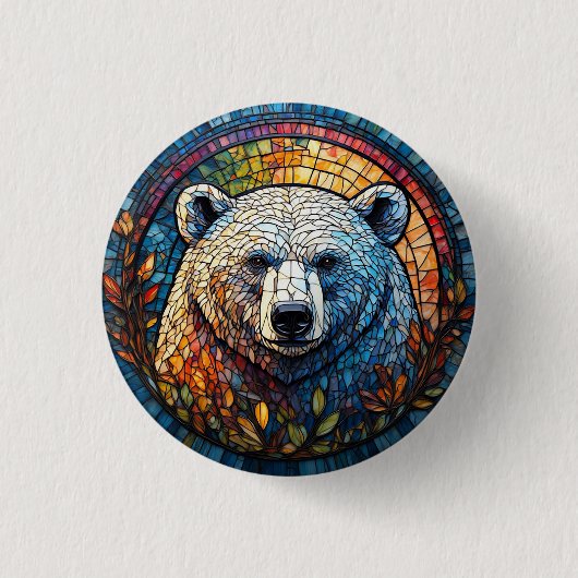 Glasarmatur für den majestätischen Eisbär Button (Vorderseite)