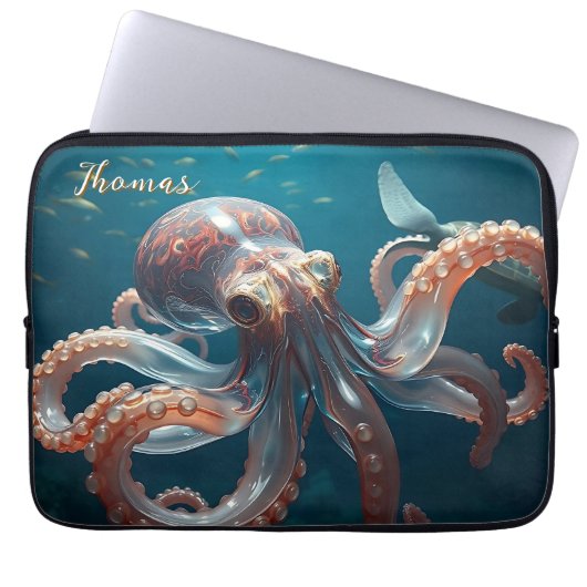 Glasartige Oktopus im tiefen Meer Laptopschutzhülle (Vorderseite)