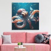 Glasartige Oktopus im tiefen Meer Leinwanddruck (Insitu (Wohnzimmer))