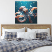 Glasartige Oktopus im tiefen Meer Leinwanddruck (Insitu (Schlafzimmer))