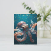 Glasartige Oktopus im tiefen Meer Postkarte (Stehend Vorderseite)