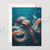 Glasartige Oktopus im tiefen Meer Postkarte (Vorne/Hinten)