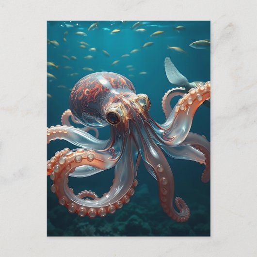 Glasartige Oktopus im tiefen Meer Postkarte (Vorderseite)