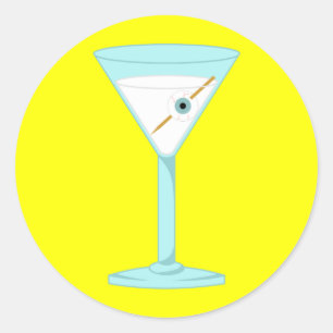 Glasaugen-menschlicher Augapfel Martini Runder Aufkleber