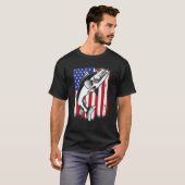 Glasaugenbarsch American Flag Haken Köder Zander G T-Shirt (Vorne ganz)