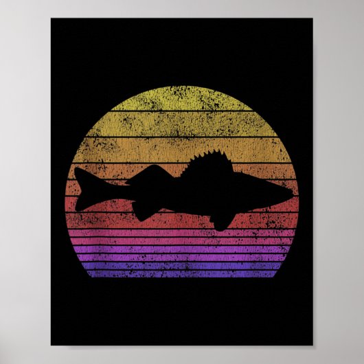 Glasaugenbarsch-Angeln Retro Glasaugenbarsch Ameri Poster (Vorne)