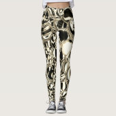 Glasbälle oder Metallbälle? Gold und Schwarz Leggings (Vorderseite)
