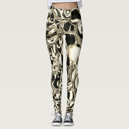 Glasbälle oder Metallbälle? Gold und Schwarz Leggings