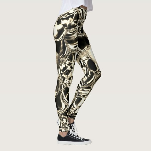 Glasbälle oder Metallbälle? Gold und Schwarz Leggings (Rechts)