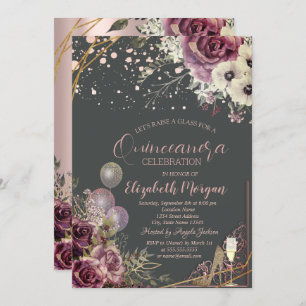 Glasballons Glitzer Heels Blume Quinceañera Einladung