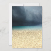 Glasballons Gold Glitzer Beach Rente Einladung (Rückseite)