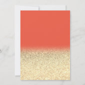 Glasballons Gold Glitzer Orange Retirement Einladung (Rückseite)