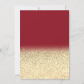 Glasballons Gold Glitzer Red Retirement Einladung (Rückseite)