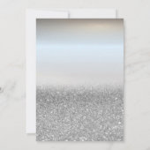 Glasballons kleiden Silver Glitzer Rente Einladung (Rückseite)