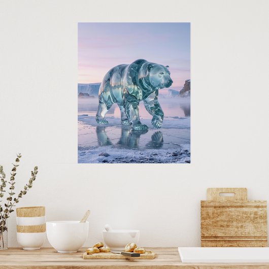 Glasbär Arktischer Morgenröte Poster (Küche)