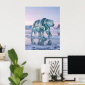 Glasbär Arktischer Morgenröte Poster (Heimbüro)
