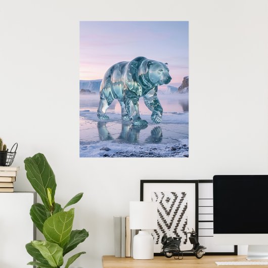 Glasbär Arktischer Morgenröte Poster (Heimbüro)