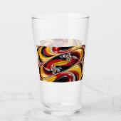 Glasbecher mit belgischen Farben Glas (Vorderseite)