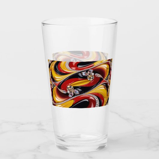 Glasbecher mit belgischen Farben Glas (Vorderseite)