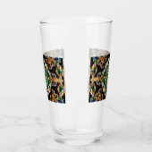 Glasbecher mit brasilianischen Farben Glas (Links)