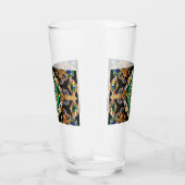 Glasbecher mit brasilianischen Farben Glas (Rechts)