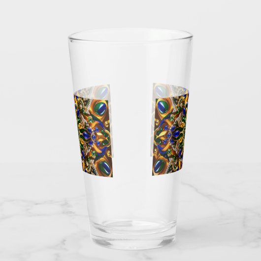 Glasbecher mit brasilianischen Farben Glas (Rechts)