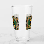 Glasbecher mit jamaikanischen Farben Glas (Links)