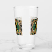 Glasbecher mit jamaikanischen Farben Glas (Rechts)