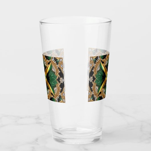 Glasbecher mit jamaikanischen Farben Glas (Rechts)