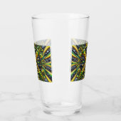 Glasbecher mit jamaikanischen Farben Glas (Links)