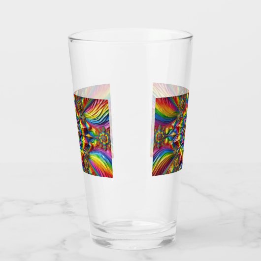 Glasbecher mit LGBTQ-Farben Glas (Links)