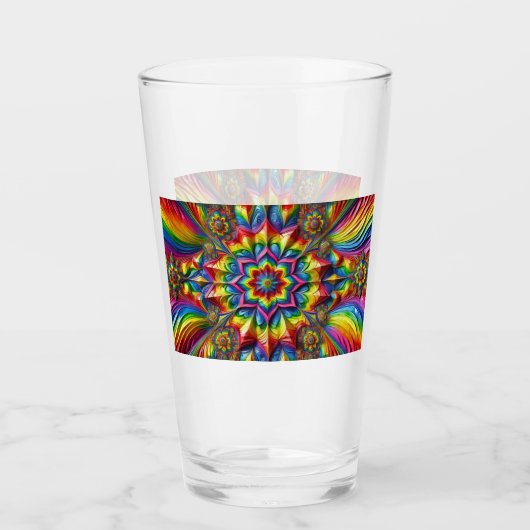Glasbecher mit LGBTQ-Farben Glas (Vorderseite)