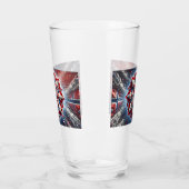 Glasbecher mit norwegischen Farben Glas (Links)