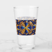 Glasbecher mit Schweden Farben Glas (Rückseite)