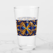 Glasbecher mit Schweden Farben Glas (Vorderseite)