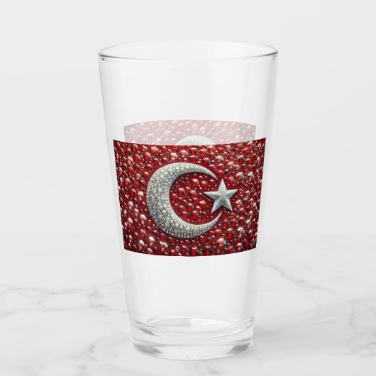 Glasbecher mit türkischen Farben Glas (Vorderseite)