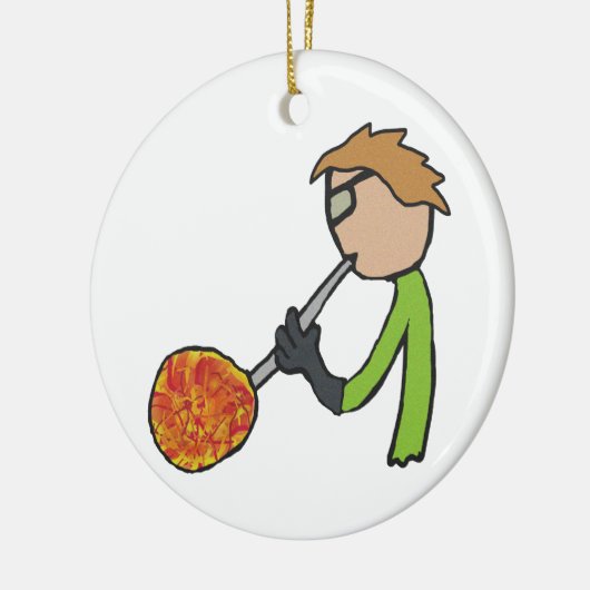 Glasbläschen Keramik Ornament (Links)