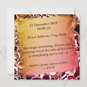 Glasbläschen oder schäumende Lachsfarben Einladung (Rückseite)